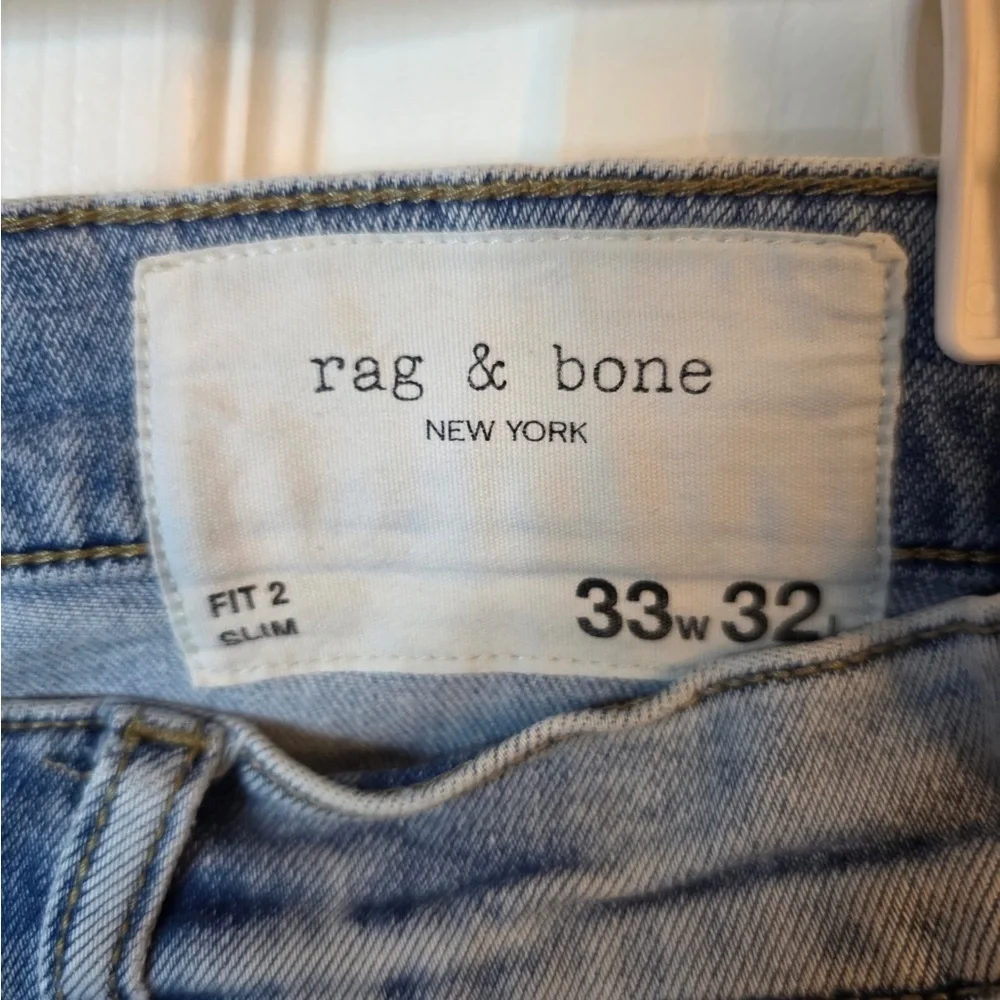 rag & bone Men's Sky Blue Slim Jeans - Picture 5 of 6